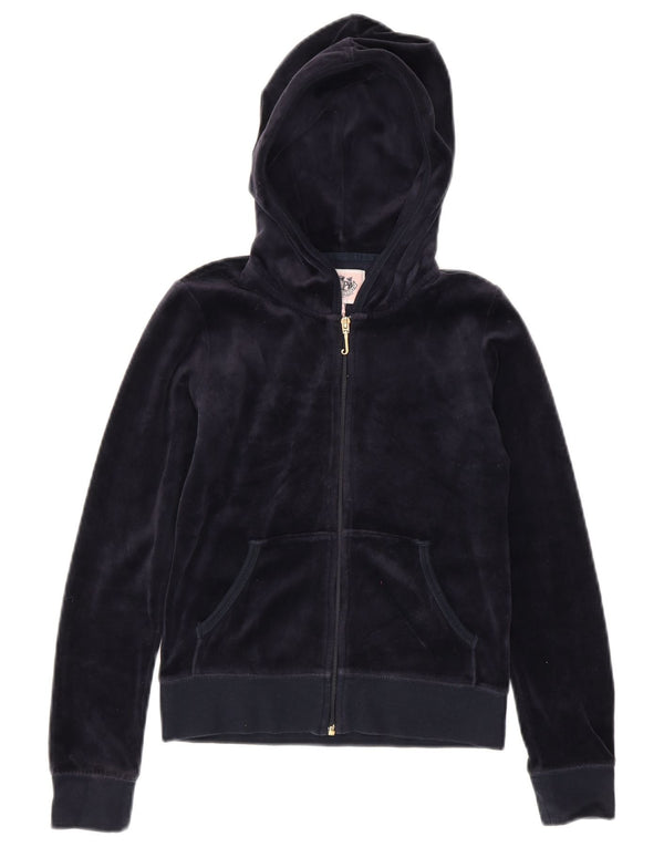 Sweter dziewczęcy Juicy Couture z grafiką i zamkiem błyskawicznym, rozmiar 8-9 lat, granatowy