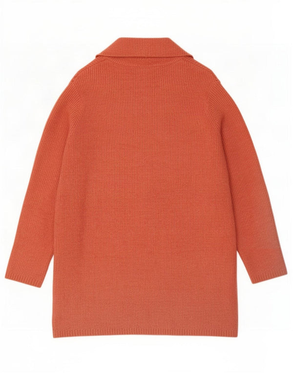 Marks & Spencer Damski sweter rozpinany o długim kroju, UK 12, średni pomarańczowy