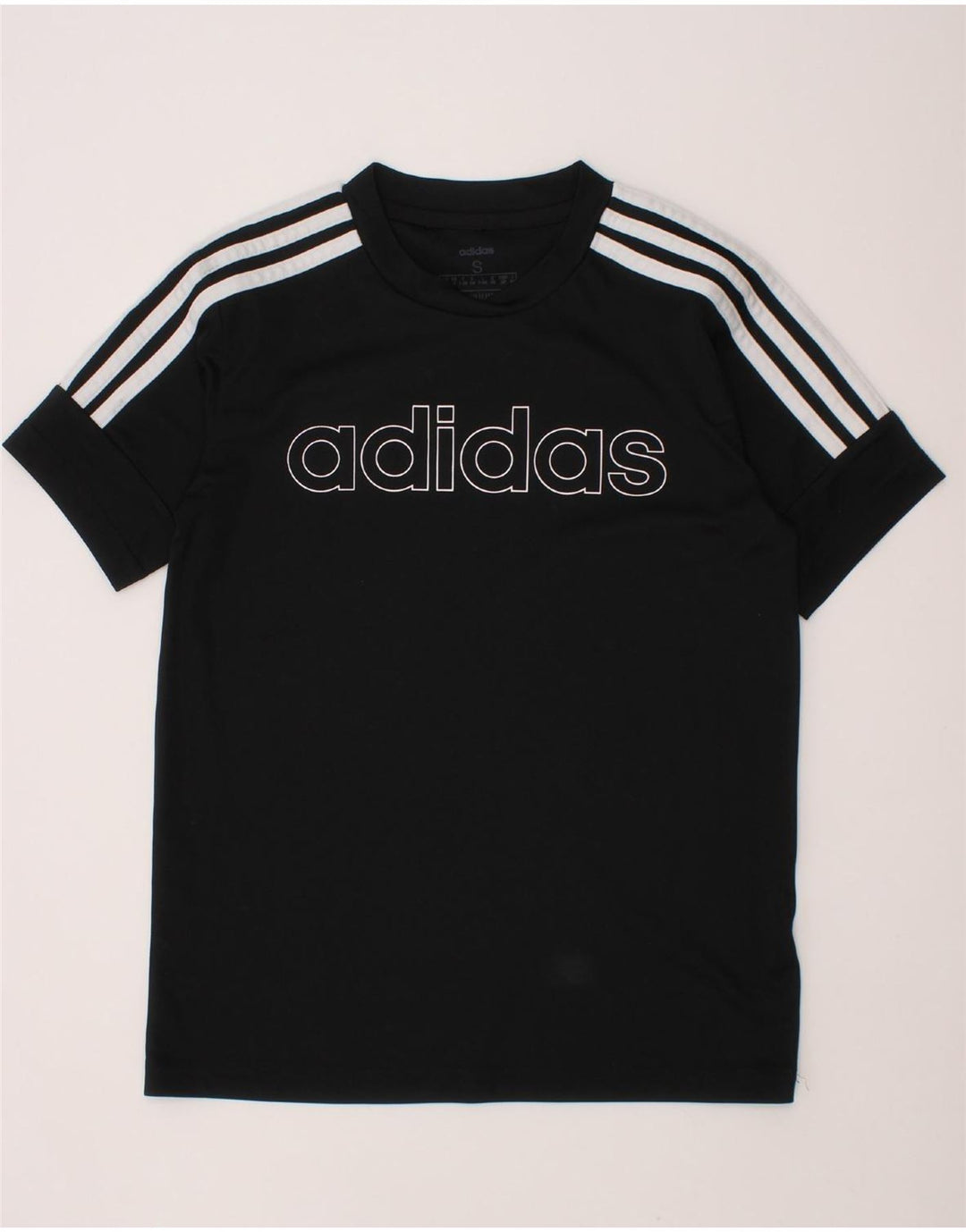 ADIDAS Boys Climalite Graphic T-Shirt Top 9-10 Years Black