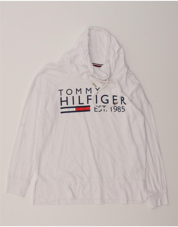 Damski top damski oversize TOMMY HILFIGER z długim rękawem, UK 10, mały, biały