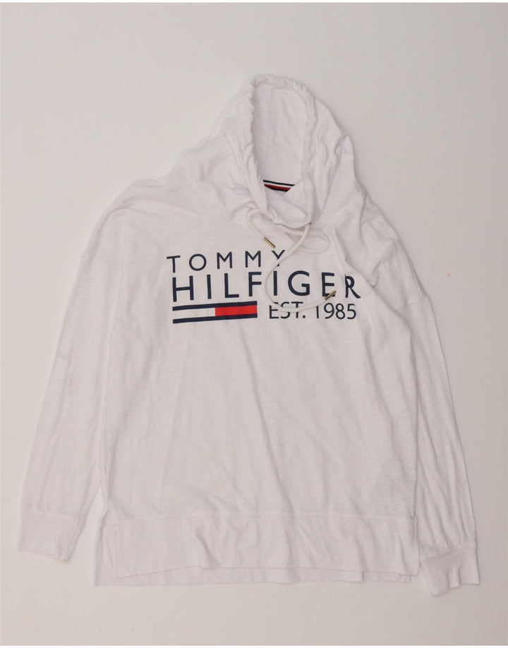 Damski top damski oversize TOMMY HILFIGER z długim rękawem, UK 10, mały, biały