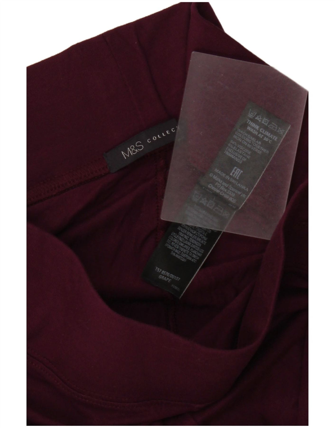 Legginsy damskie Marks & Spencer UK 10 Small, bordowa wiskoza