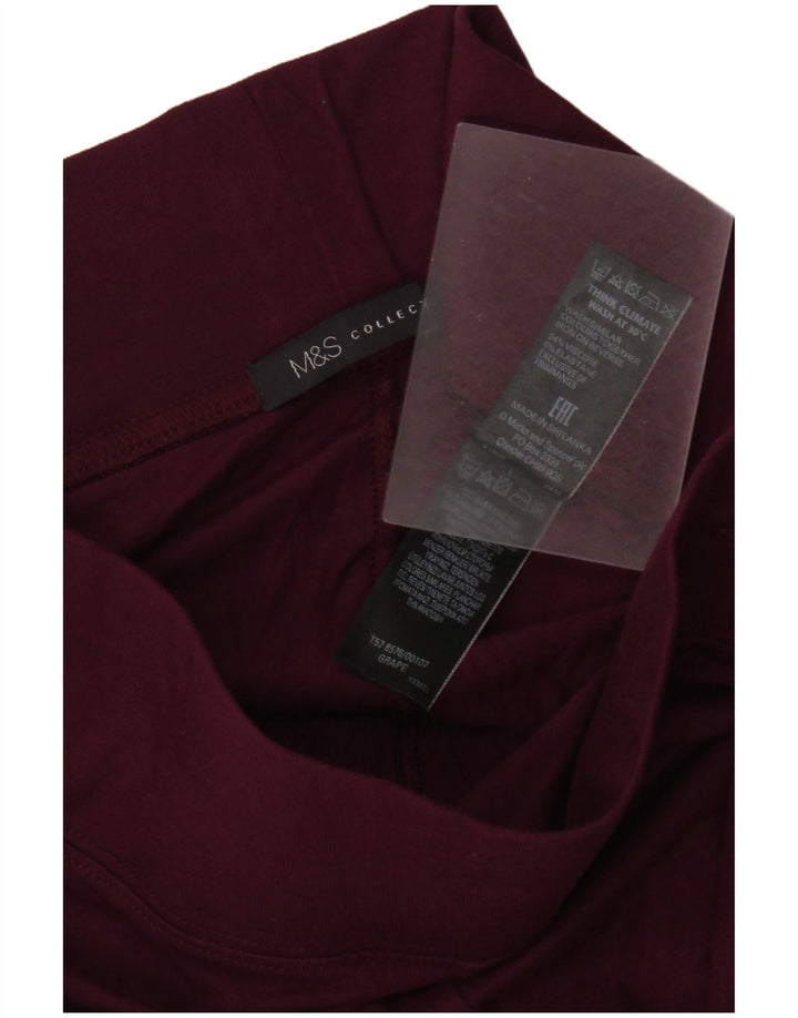 Legginsy damskie Marks & Spencer UK 10 Small, bordowa wiskoza