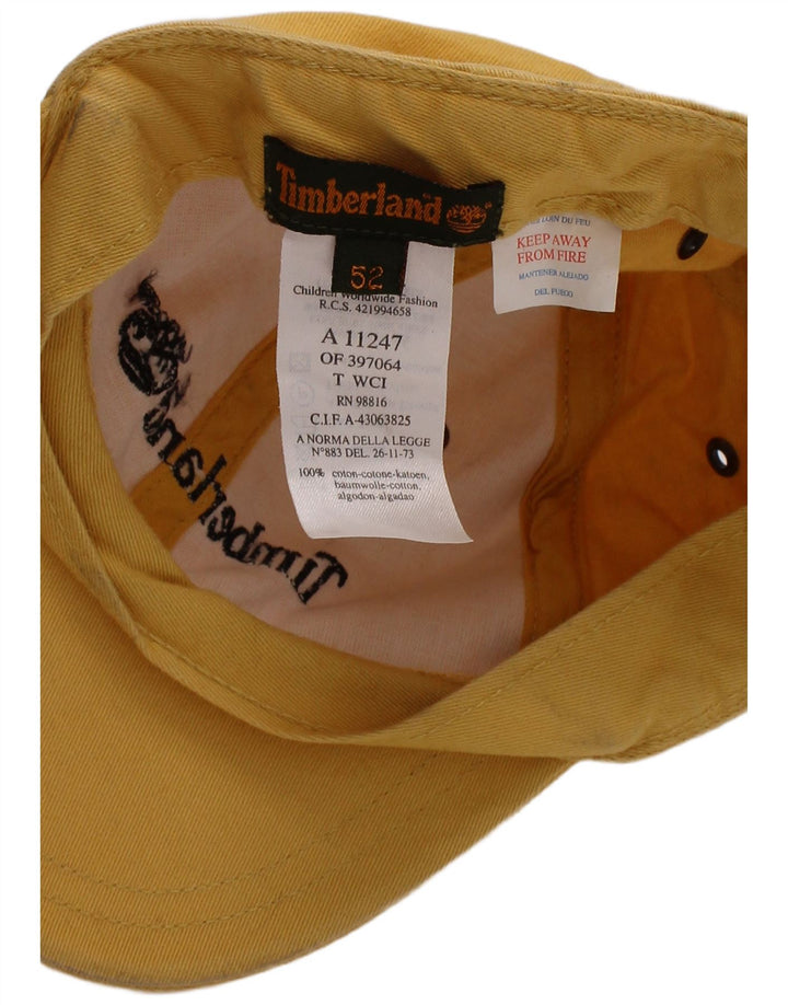 Chłopięca czapka z daszkiem Timberland z grafiką, 6-7 lat, żółta, bawełniana