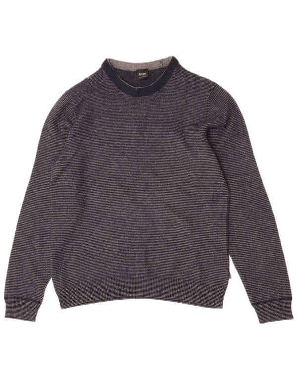 Sweter chłopięcy Hugo Boss z okrągłym dekoltem 13-14 lat XL, granatowy w paski