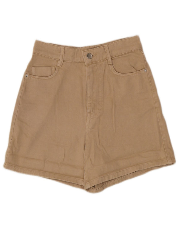 Damskie spodenki z wysokim stanem Zara EU 34 2XS W24 Beżowa bawełna