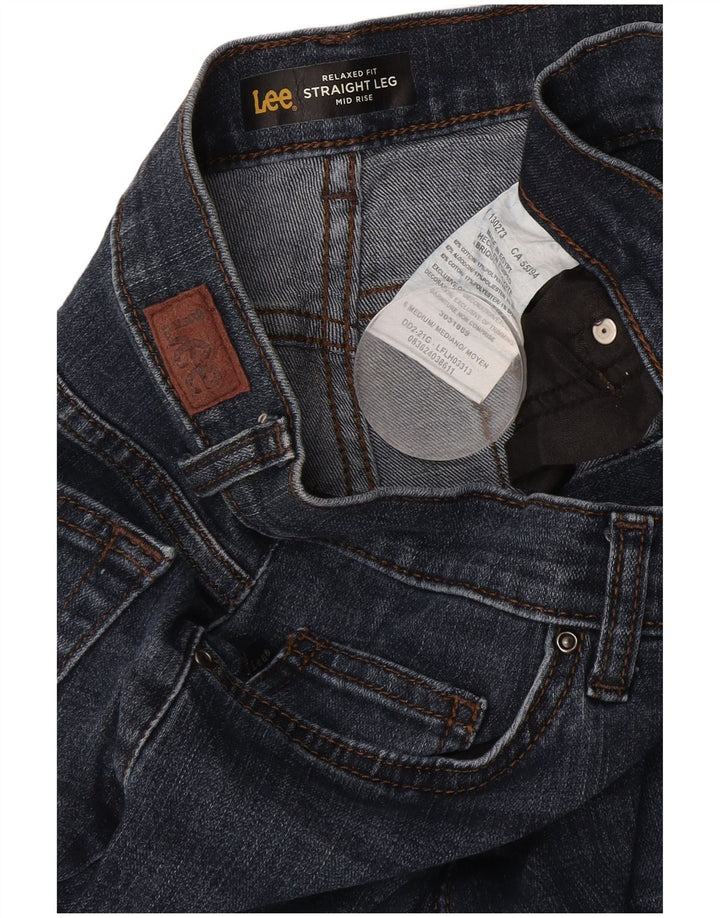 Damskie proste dżinsy LEE ze średnim stanem US 6 Medium W30 L30 granatowe