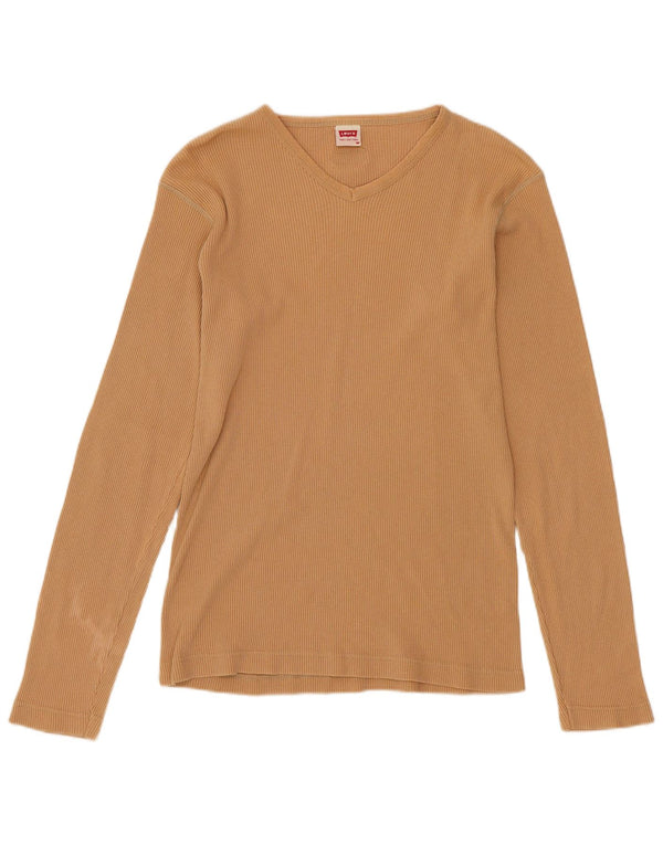Damski top Levi's z długim rękawem UK 12, średni beż, bawełna