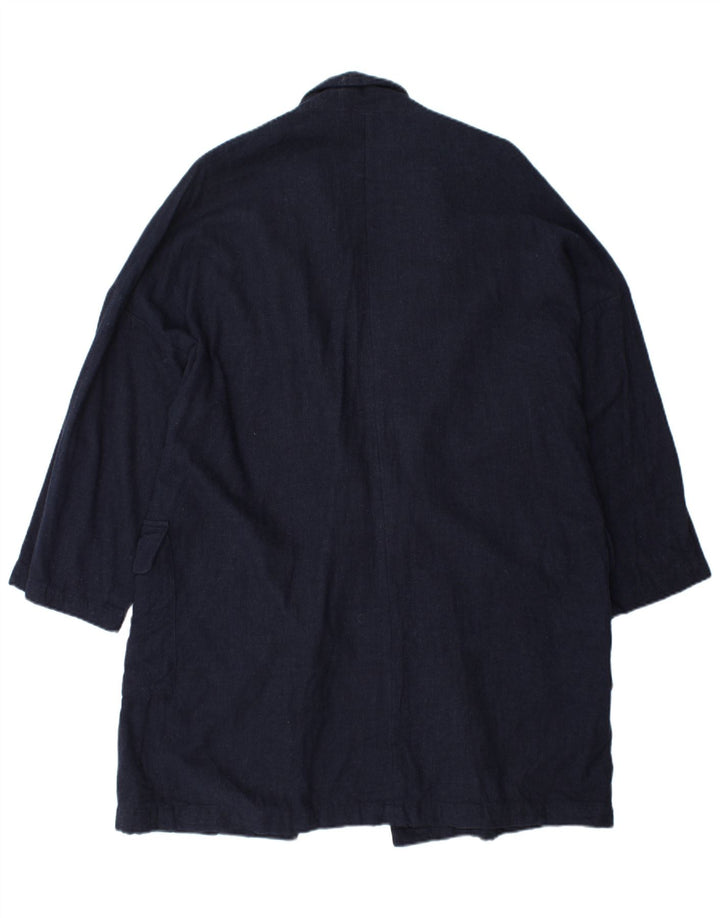 Damski płaszcz oversize ZARA UK 16, duży, granatowy, wiskoza