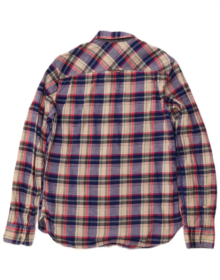 Męska koszula flanelowa TOMMY HILFIGER w średnią niebieską kratkę, bawełniana