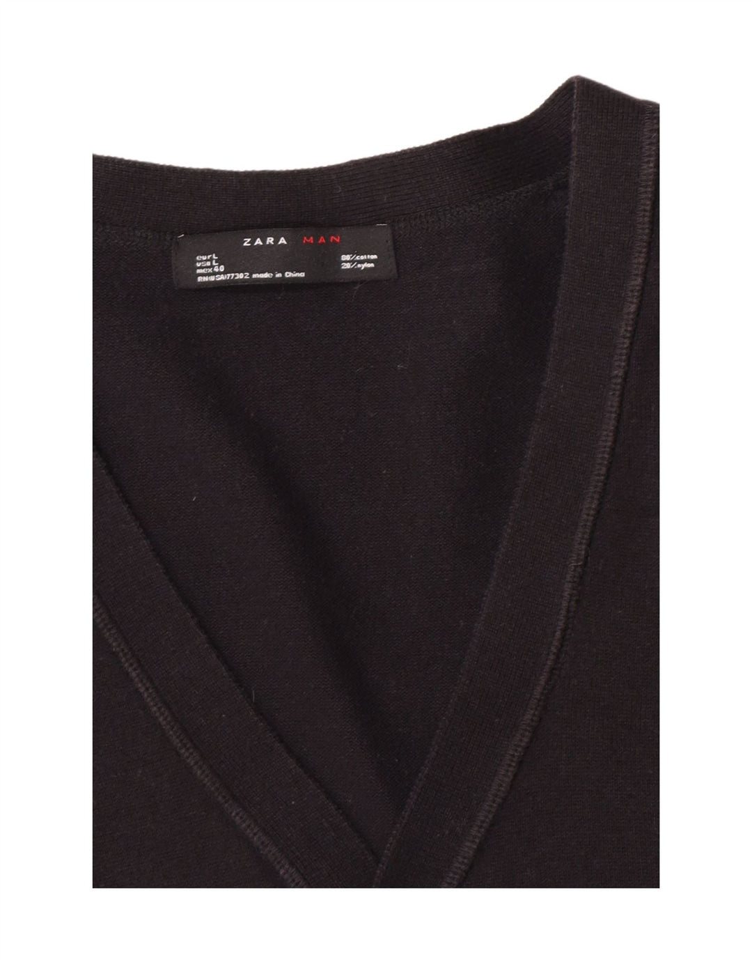 Zara Męski sweter rozpinany, duży, czarny, bawełniany