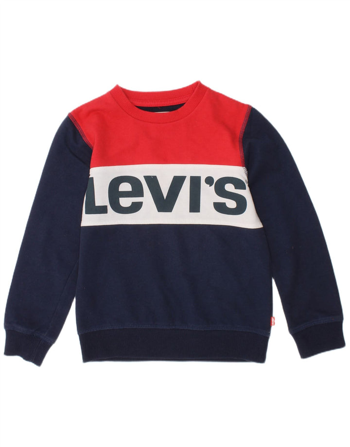 Bluza chłopięca Levi's 4-5 lat, granatowa, klasyczna, z blokami kolorów