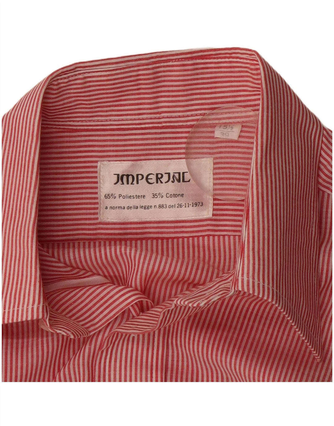 Koszula męska Imperial, rozmiar 39 15 1/2, poliester w prążki, w kolorze średniej czerwieni