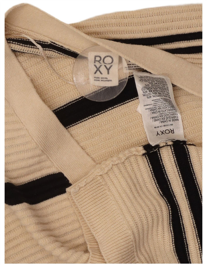 Damski sweter oversize ROXY o długim kroju UK 10, mały w kolorze złamanej bieli