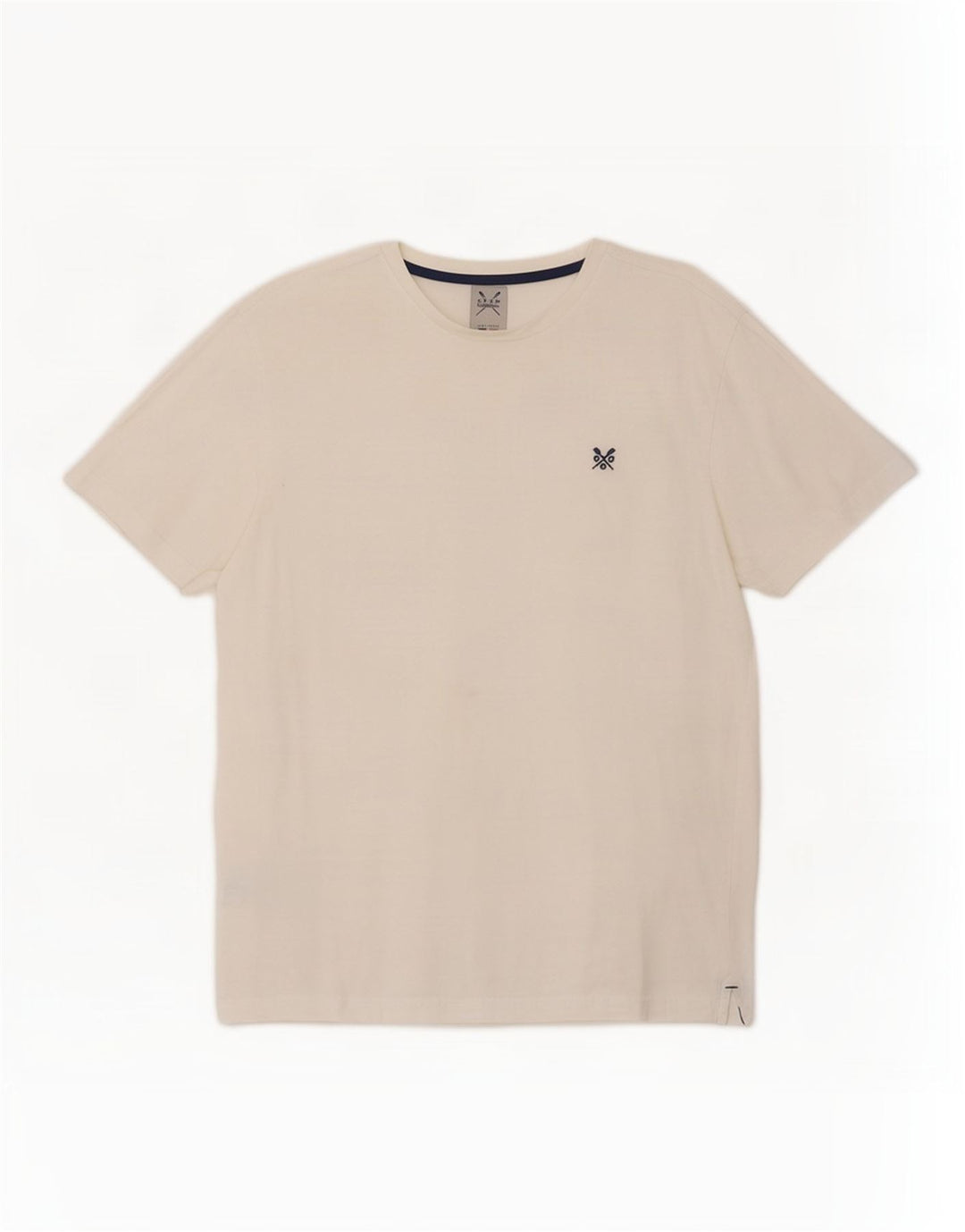 Crew Clothing Męski T-shirt Top Średniej Białej Bawełny