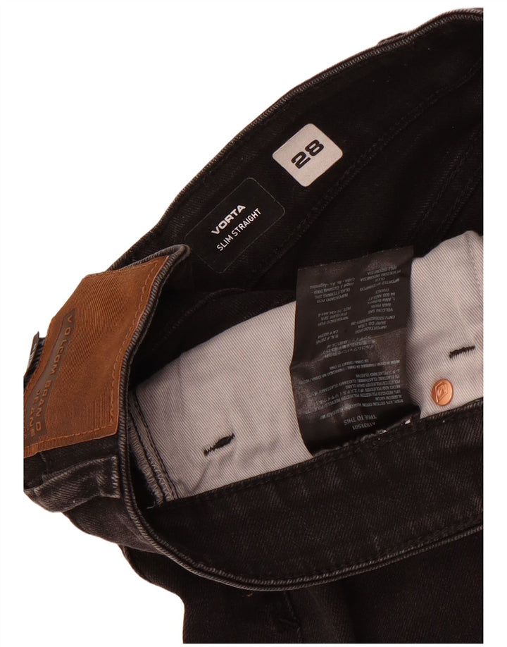 Męskie dżinsy Volcom Vorta Slim Straight W28 L31 Czarne bawełniane