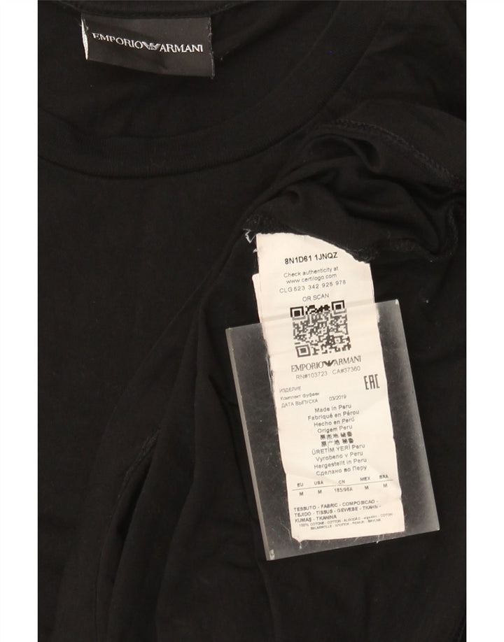 T-shirt męski Emporio Armani, średni czarny, bawełniany