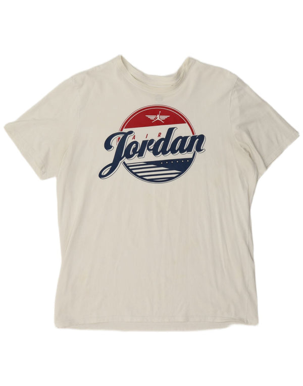 Męski T-shirt z grafiką Jordan, XL, biały