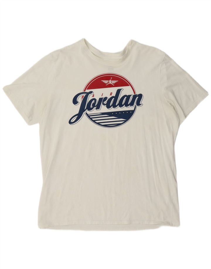 Męski T-shirt z grafiką Jordan, XL, biały
