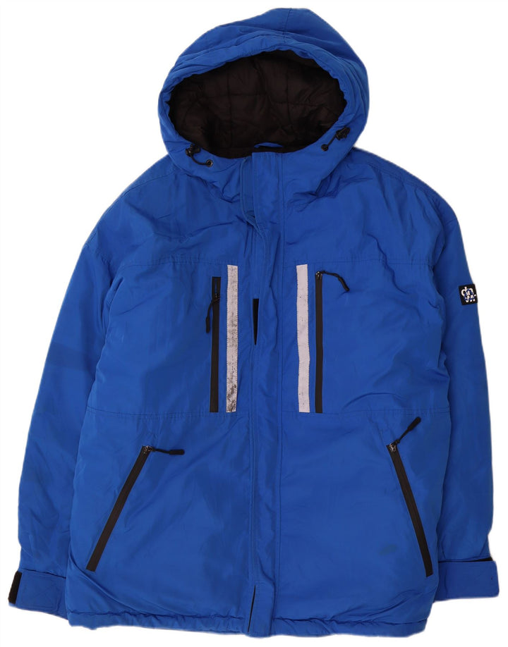 Męska kurtka wiatrówka Zara z kapturem UK 42 XL, niebieski poliester