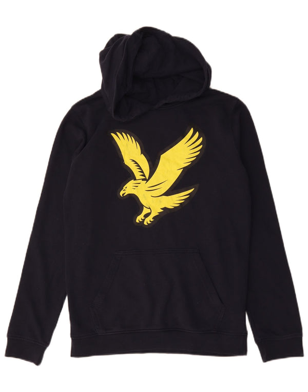 Chłopięcy sweter z kapturem i grafiką Lyle & Scott 13-14 lat, granatowy, z blokami kolorów