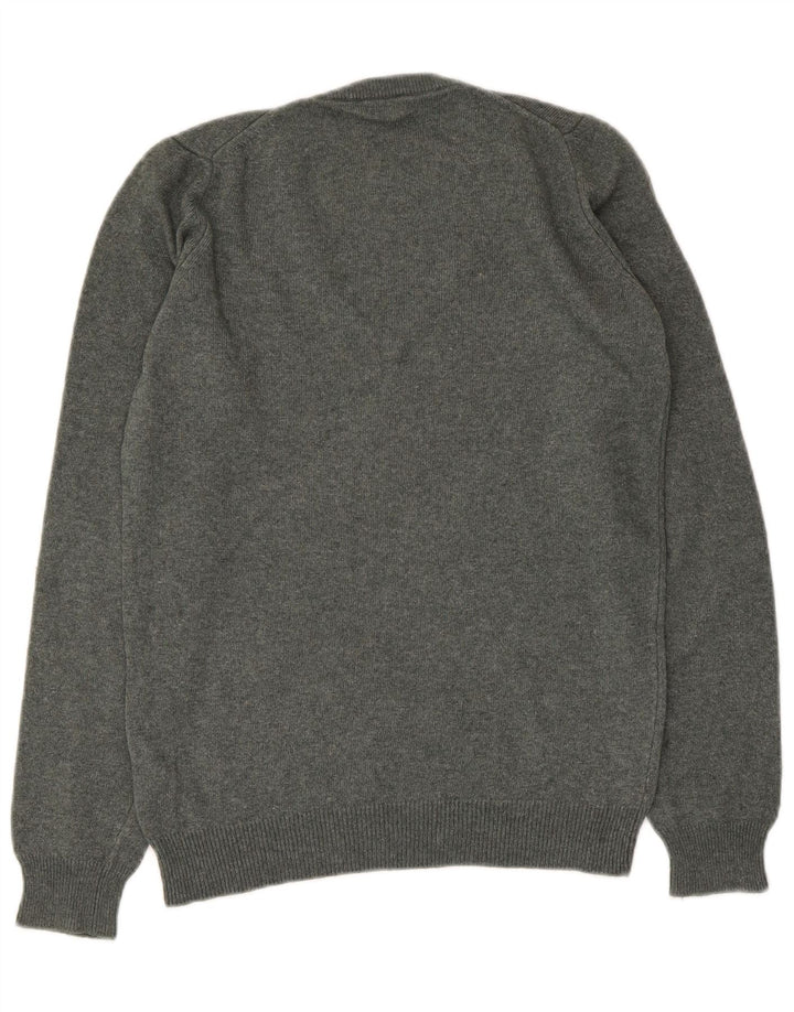 Sweter damski Fred Perry z dekoltem w kształcie litery V, UK 12, średnioszary, wełniany