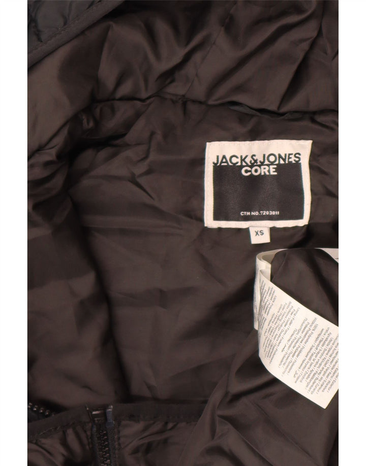 Męska ocieplana kurtka z kapturem Jack & Jones UK 34 XS, czarny poliester