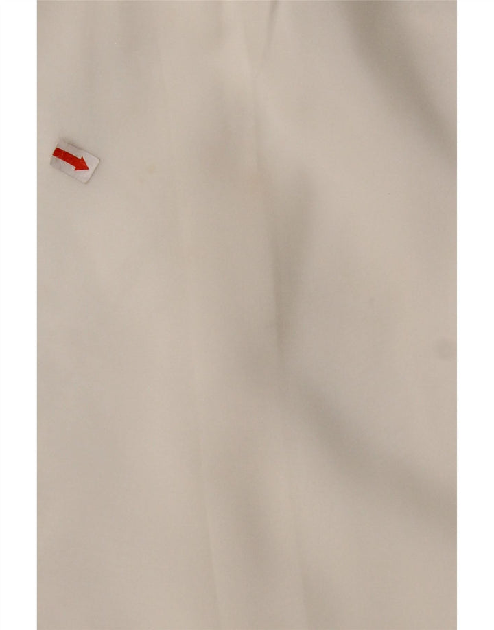 Damska bluzka koszulowa VINTAGE z falbaną z przodu UK 16, duża biała