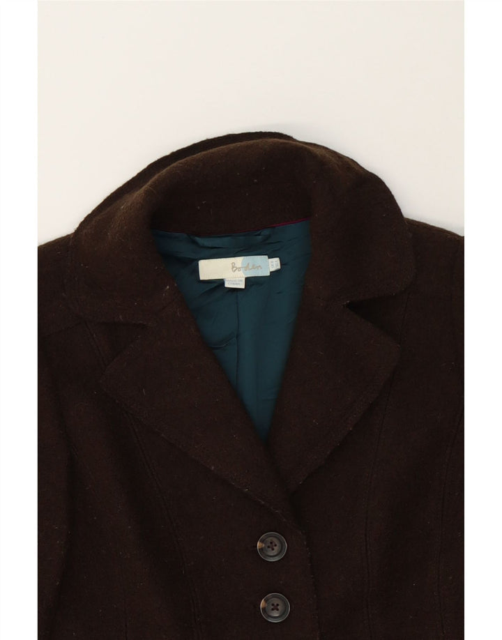 BODEN Womens Overcoat UK 8 Small  Brown Polyester Vintage Boden and Second-Hand Boden from Messina Hembry 