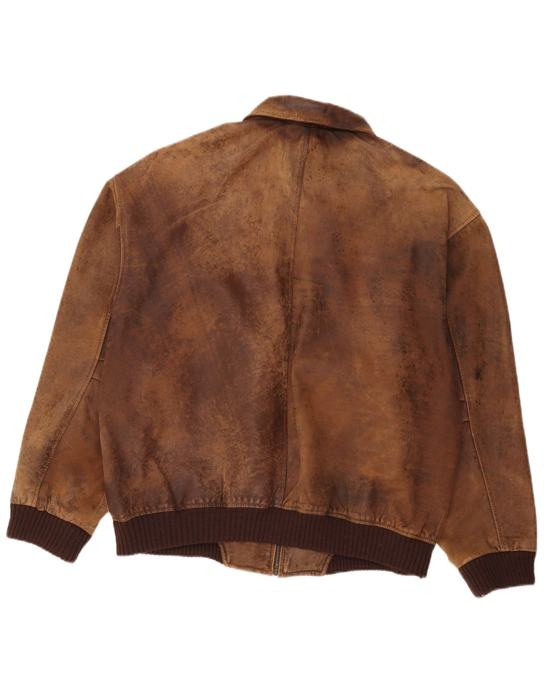 Vintage męska kurtka skórzana UK 44 2XL brązowa skóra
