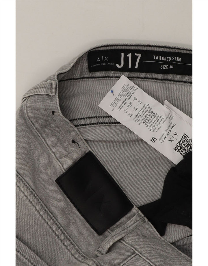 Armani Exchange Męskie jeansy slim W30 L32 Szara bawełna