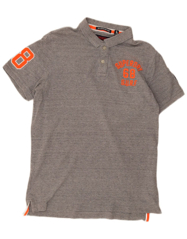 Męska koszulka polo Superdry z grafiką 2XL, szara, bawełniana