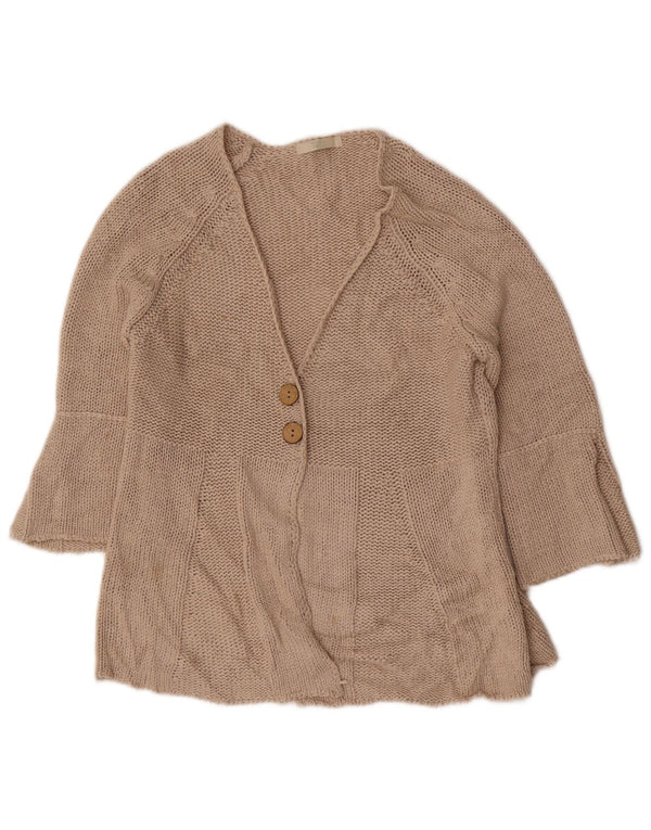 Marks & Spencer Damski sweter rozpinany z rękawem 3/4, UK 12, średni beż