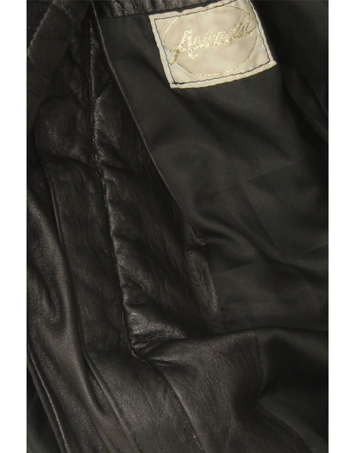 VINTAGE Mens Leather Coat UK 40 Large Black Vintage Vintage and Second-Hand Vintage from Messina Hembry 