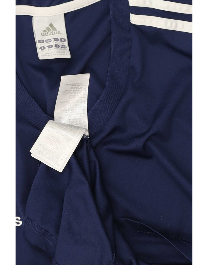 Adidas Męska koszulka Climalite Top XL z poliestru w granatowe paski