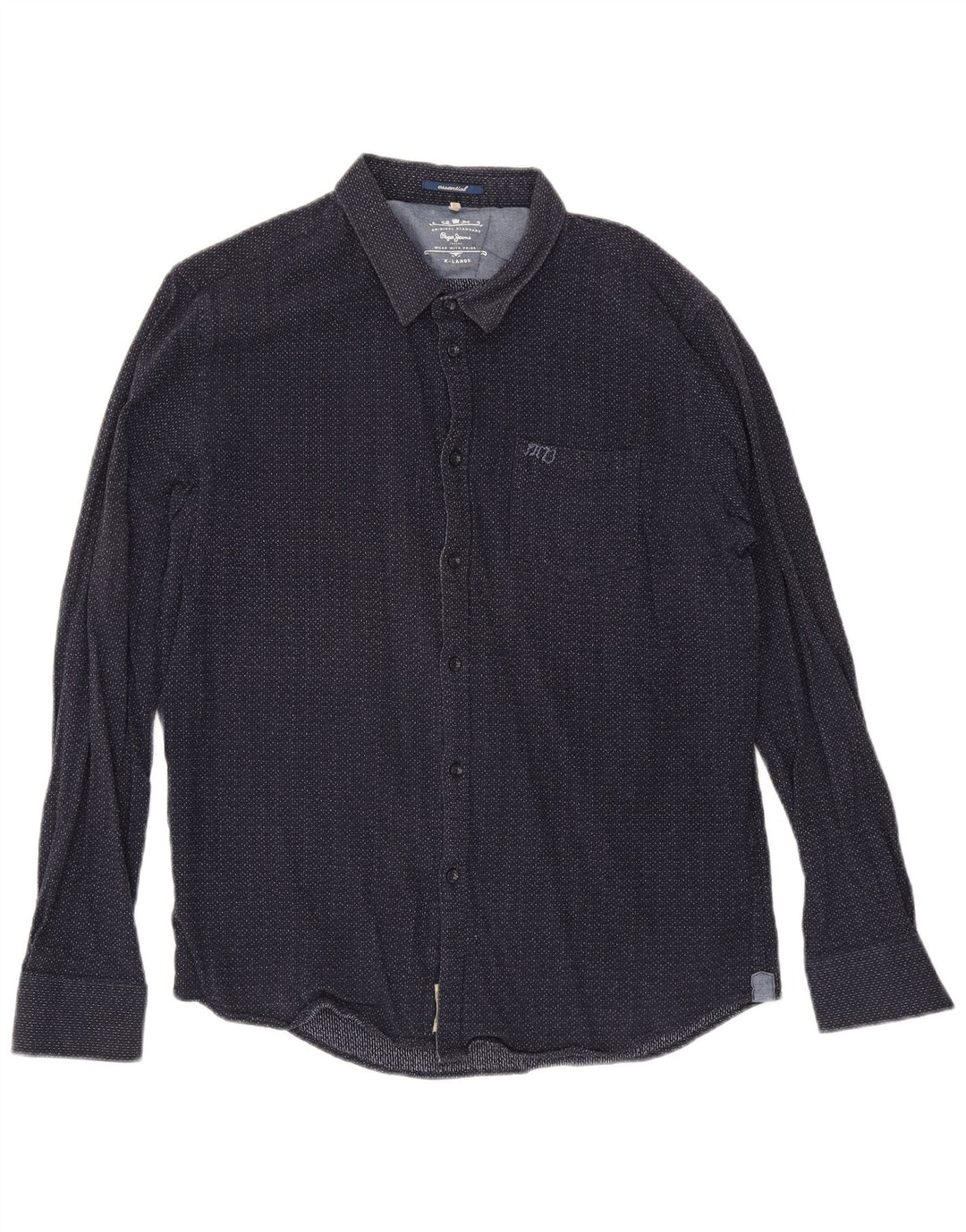 Koszula męska PEPE Jeans XL, bawełniana w granatowe cętki