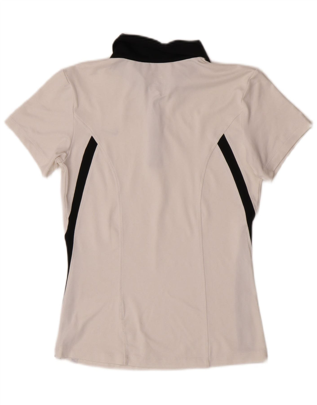 Damska koszulka polo Nike Dri Fit UK 10, mała, biała, z blokami kolorów