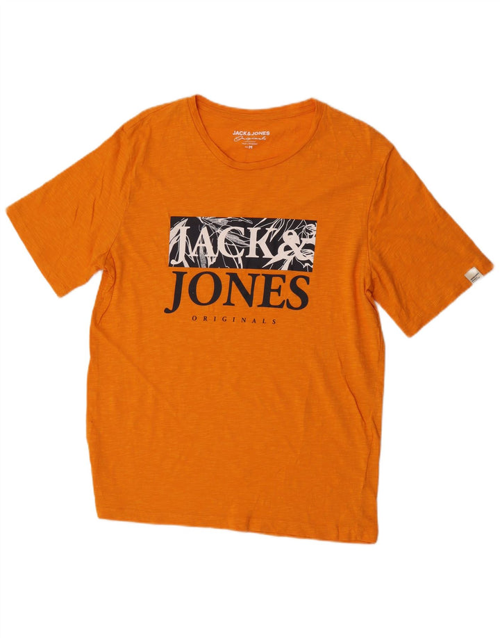 Męski T-shirt z grafiką Jack & Jones, średni pomarańczowy