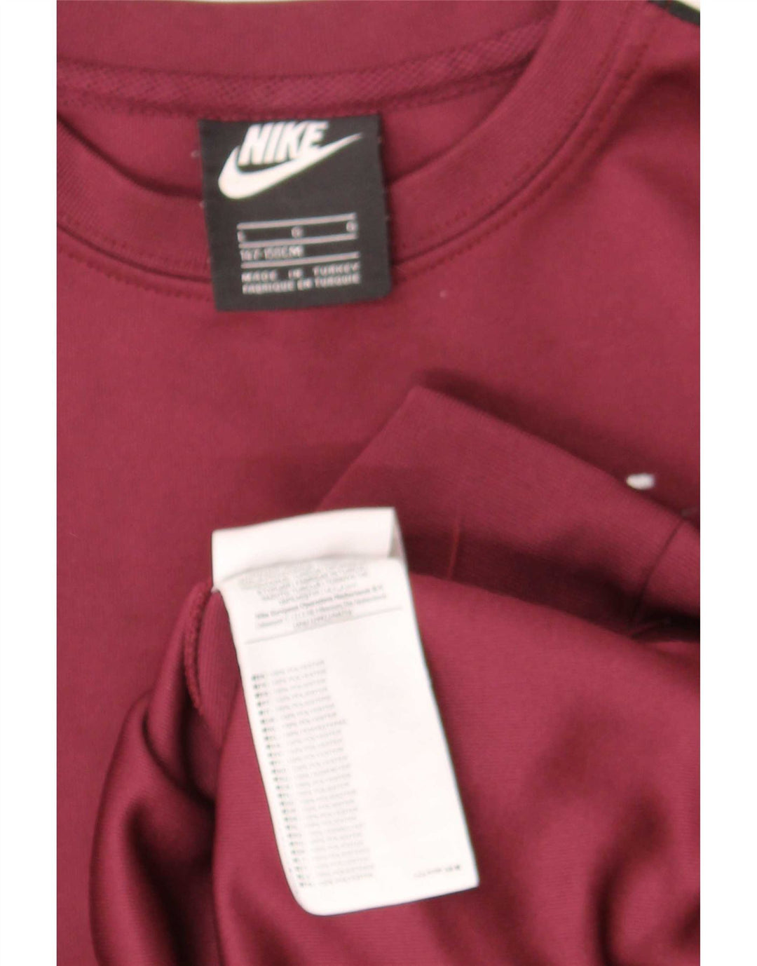 Chłopięcy sweter z grafiką Nike 12-13 lat, duży bordowy blok kolorów