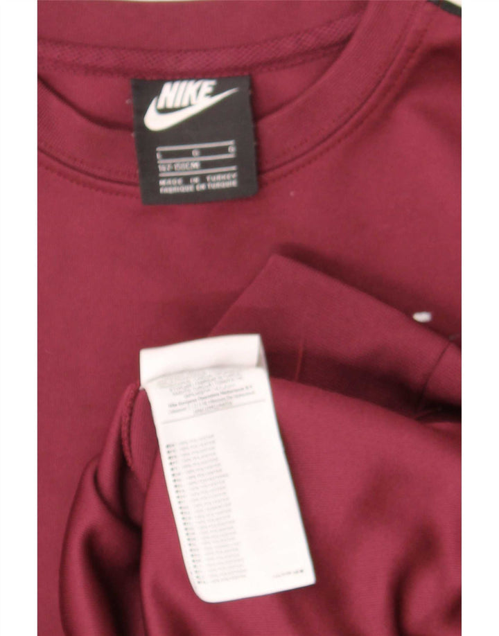 Chłopięcy sweter z grafiką Nike 12-13 lat, duży bordowy blok kolorów