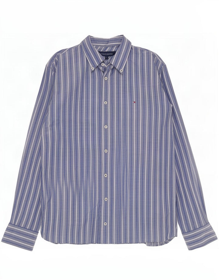 Koszula męska Tommy Hilfiger, duża, bawełniana w niebieskie paski