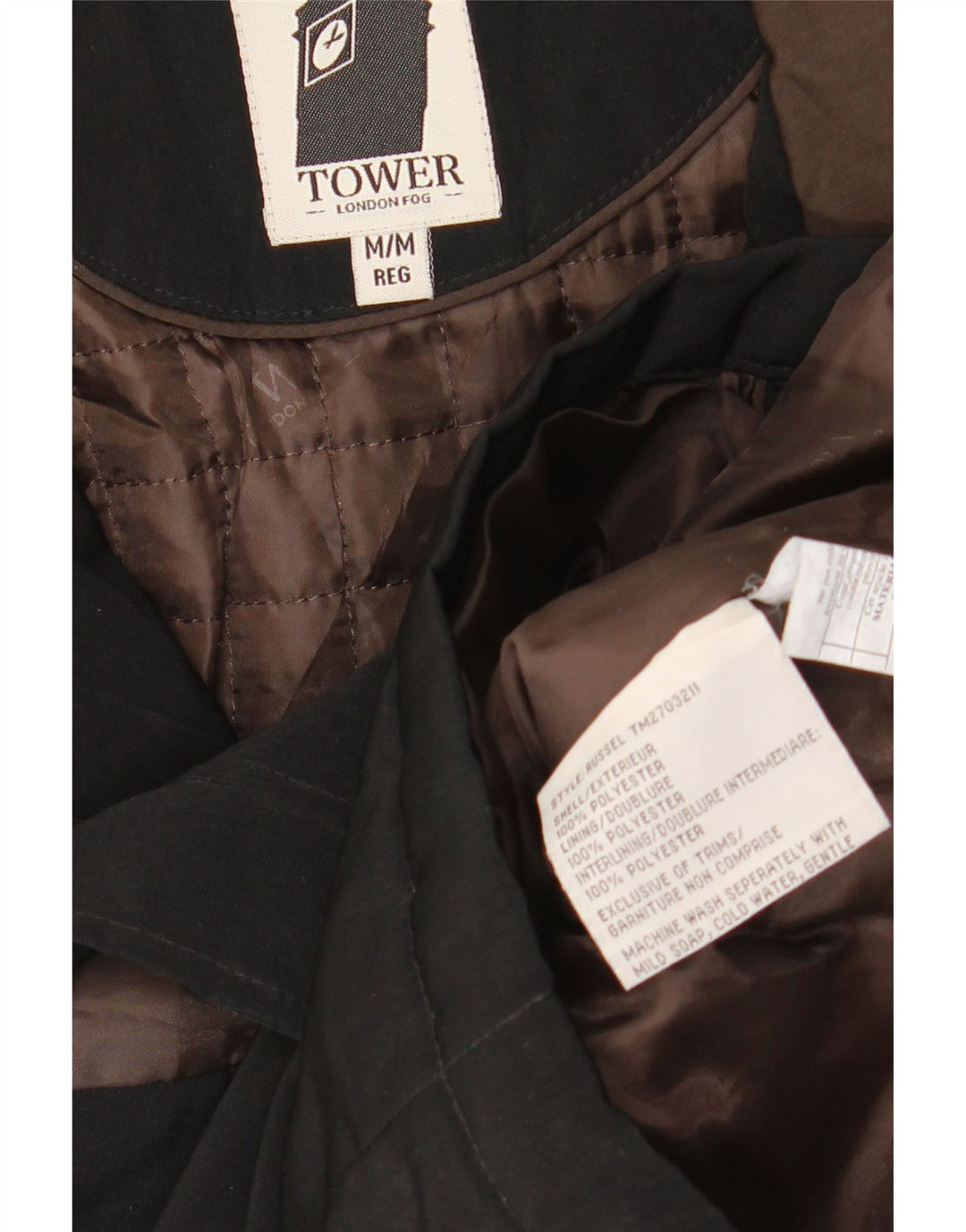 Męska kurtka użytkowa LONDON FOG UK 38, średni czarny poliester