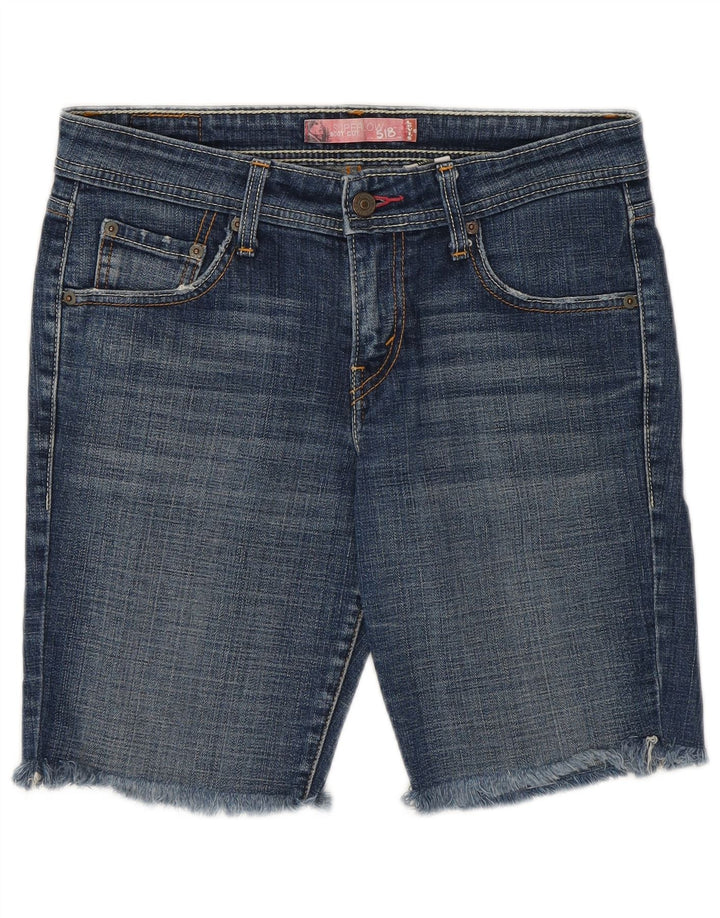 Damskie spodenki jeansowe Levi's 518 z niskim stanem, rozmiar 7, średnie W30, niebieska bawełna
