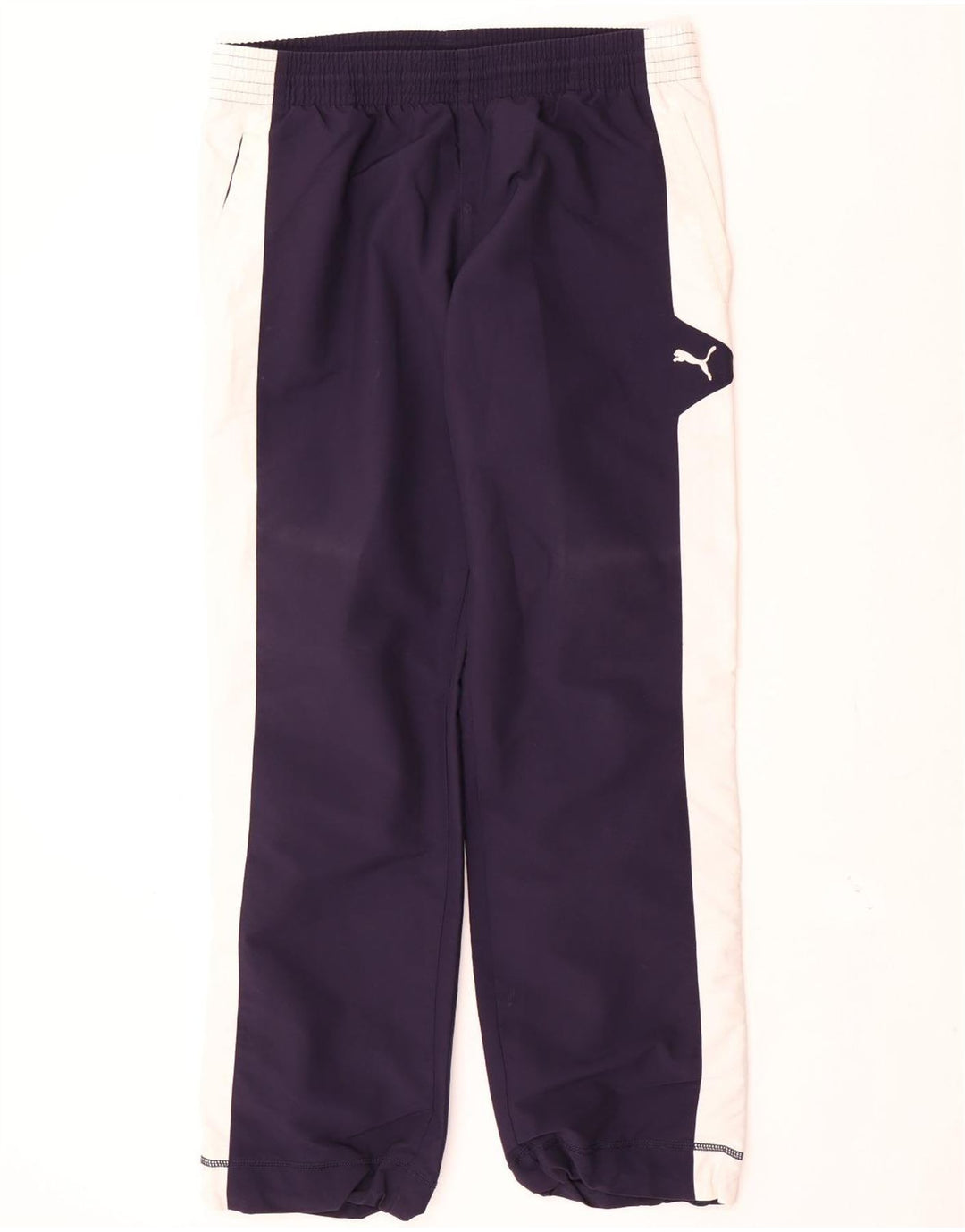 Męskie spodnie dresowe Puma Joggers, średnie granatowe, sportowe z blokami kolorów