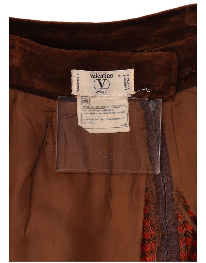 VALENTINO Damska spódnica Miss V w kształcie litery A W30 Średnio czerwona wełna w pepitkę