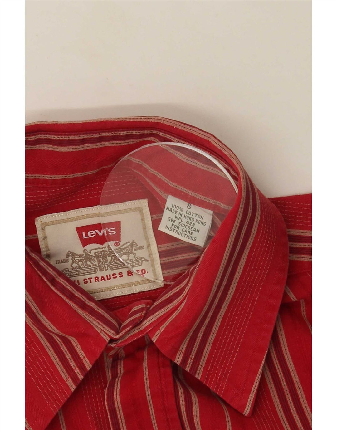 Męska koszula z krótkim rękawem Levi's, mała, bawełniana w czerwone paski