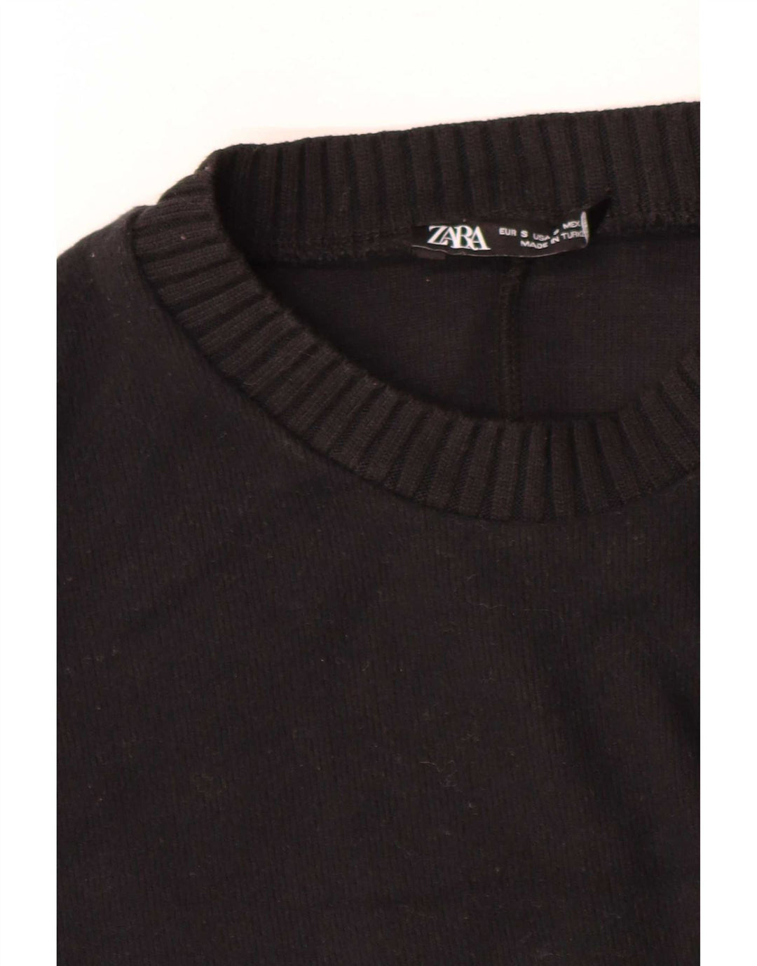 Damska sukienka sweterkowa z długim rękawem Zara UK 10, mały, czarny poliester
