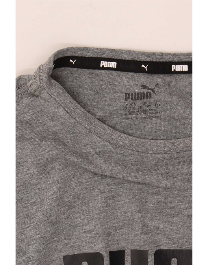 Chłopięcy T-shirt z grafiką Puma 13-14 lat, szary