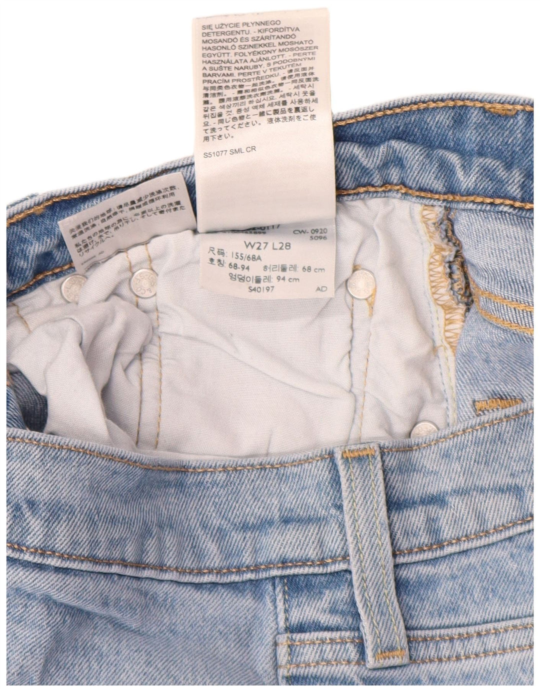 Damskie jeansy Levi's 501 Straight W27 L28 Niebieskie bawełniane