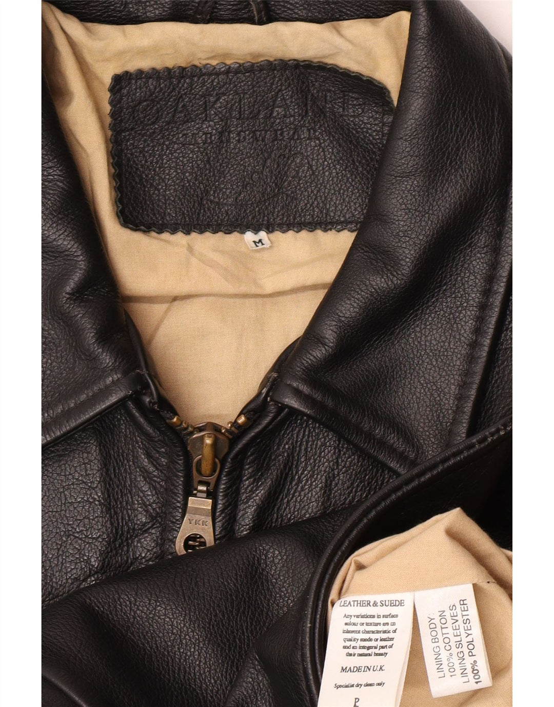 Męska kurtka skórzana Oakland UK 38, średnia czarna skóra